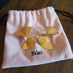 Biko Solarwave Stud Earrings Large in Gold